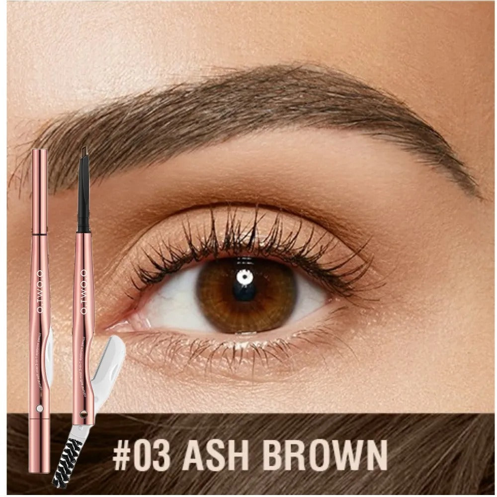 O.TWO.O 3 In 1 Eyebrow Pencil With Eyebrow Trimmer Long Lasting Precise Brow Definer Natural Color Waterproof Eye Brow Pen