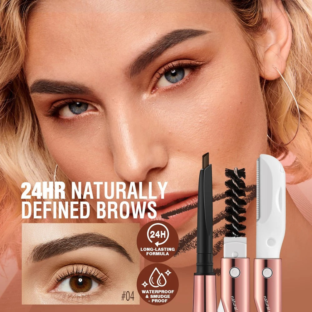 O.TWO.O 3 In 1 Eyebrow Pencil With Eyebrow Trimmer Long Lasting Precise Brow Definer Natural Color Waterproof Eye Brow Pen