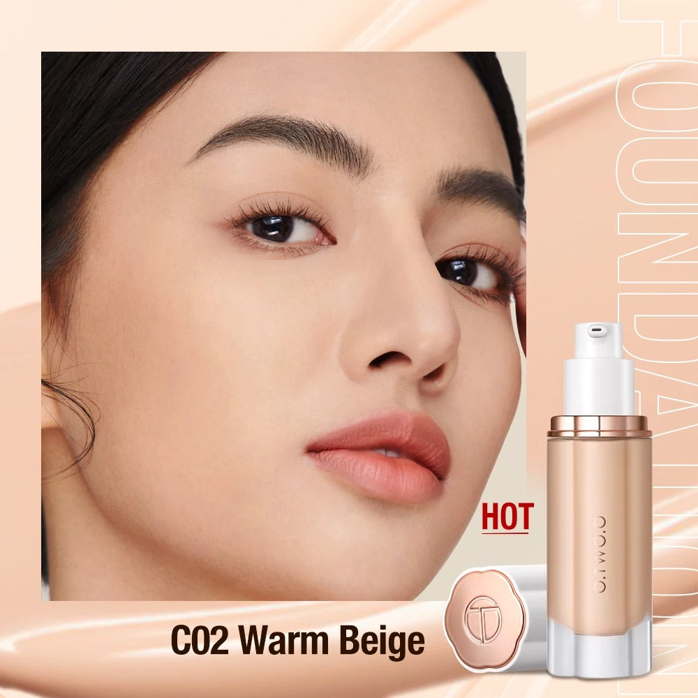 O.TWO.O Liquid Foundation Cream High-coverage Moisturizing Oil-control Non-stick Sunscreen Waterproof Concealer Face Makeup