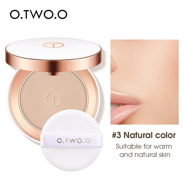 O.TWO.O Face Setting Powder Super Fine Powder Texture Oil-Control 3 Colors Matte Smooth Finish Concealer Makeup Pressed Powder