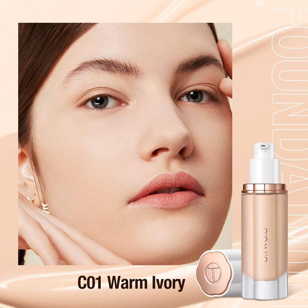 O.TWO.O Liquid Foundation Cream High-coverage Moisturizing Oil-control Non-stick Sunscreen Waterproof Concealer Face Makeup